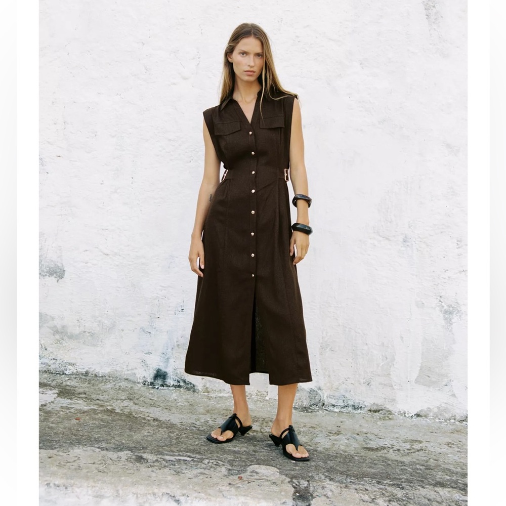 Zara linen midi dress